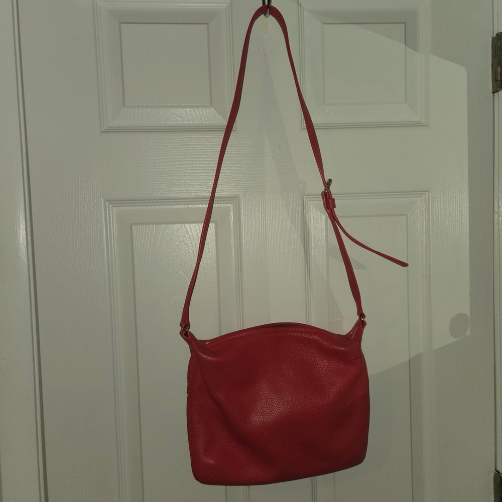 Kate Spade New York Red Pebbled Leather Crossbody Bag Adjustable Strap - Picture 8 of 10